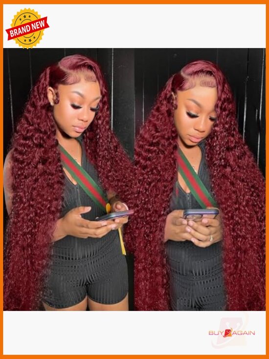 32 Inch Deep Wave Lace Front Wig Human Hair 200% Density 13x6 Glueless Pre